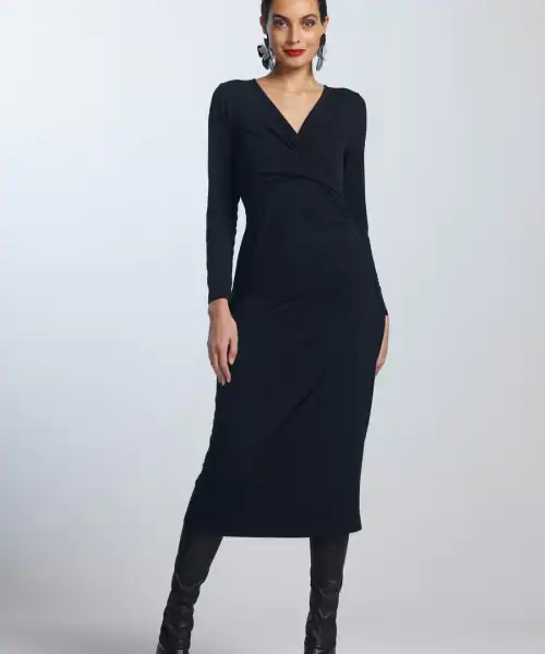 Side Gather Crossover Dress