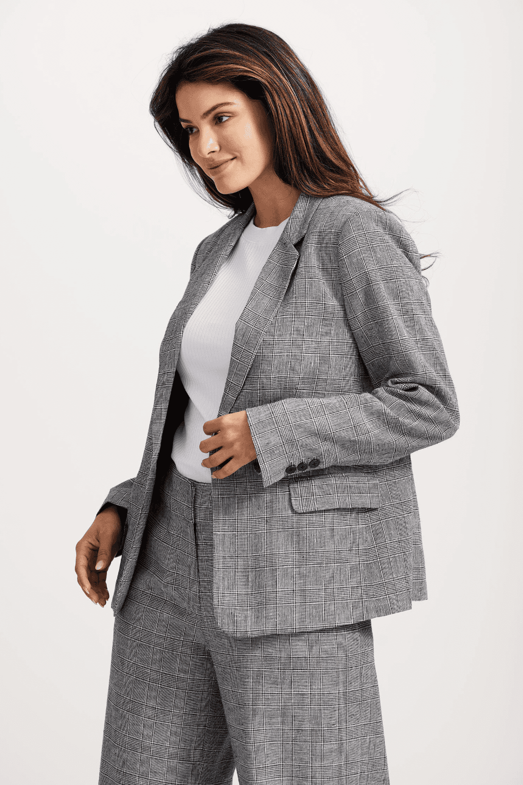 Sophia Tailored Check Blazer - Image 3