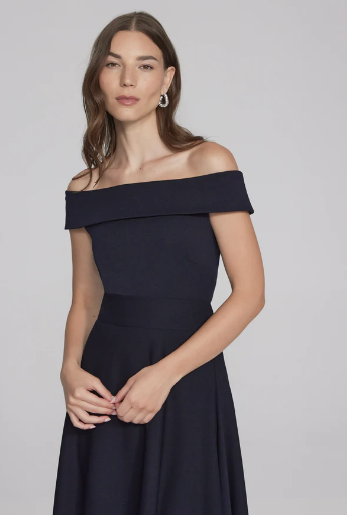 Scuba Crepe Off-the-Shoulder Top