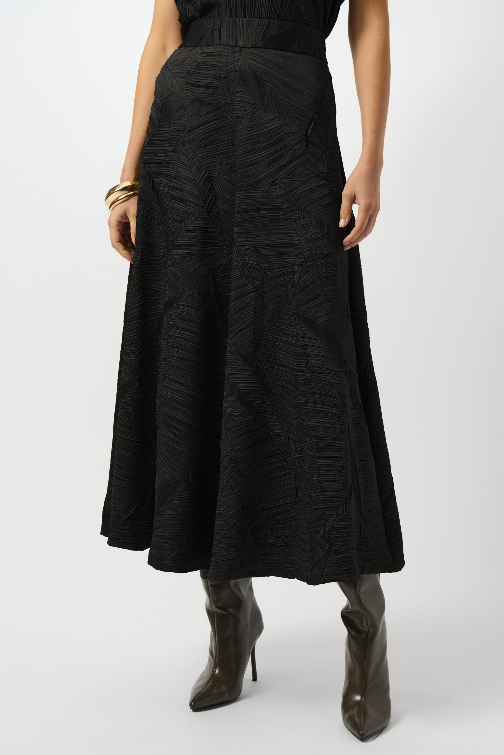 Black Abstract Flared Skirt - Image 2