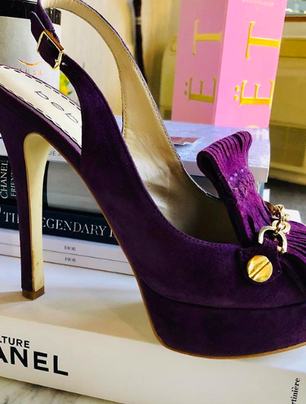 Alternative view of Purple Platform Heels