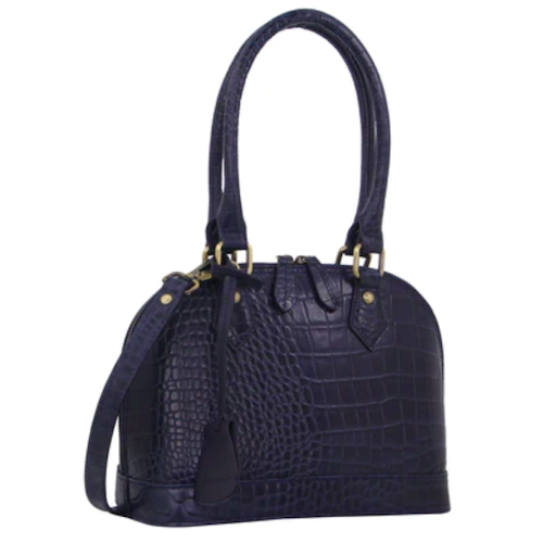 Navy Croc Handbag