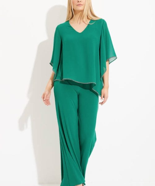 Alternative view of Emerald Draped Chiffon Top