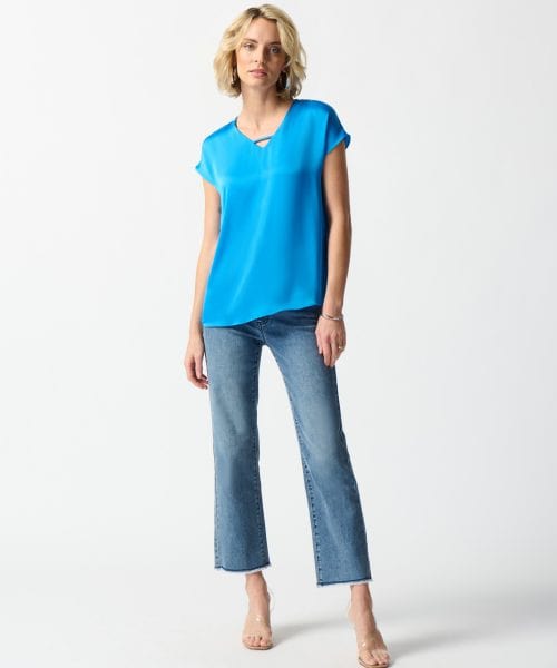 Alternative view of French Blue Satin Top