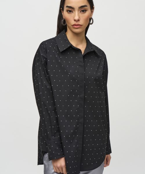 Rhinestone Cotton Shirt