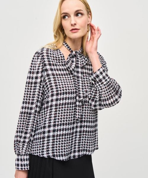 Alternative view of Georgette Plaid Puff Sleeve Top