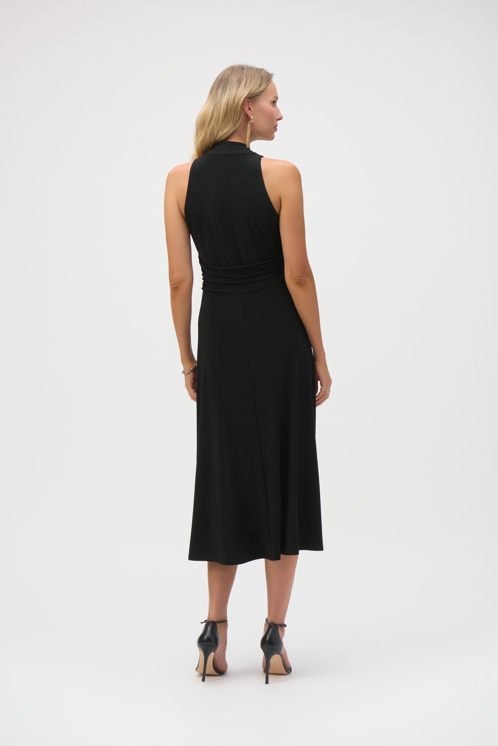 Sleeveless Silky Knit Fit and Flare Dress - Image 3