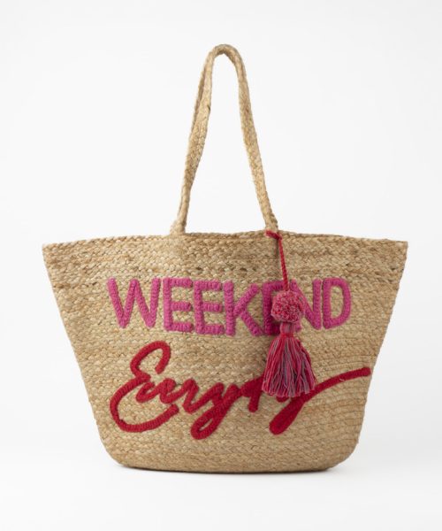 Woven Jute Tote Bag - Weekend Everyday