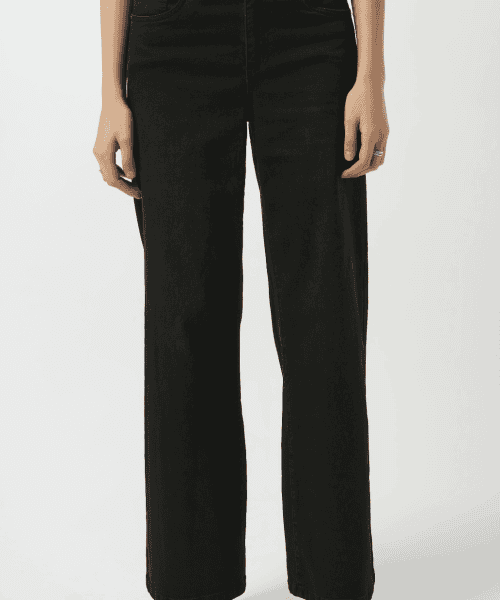 Alternative view of Black Wide-Leg Stretch Jeans