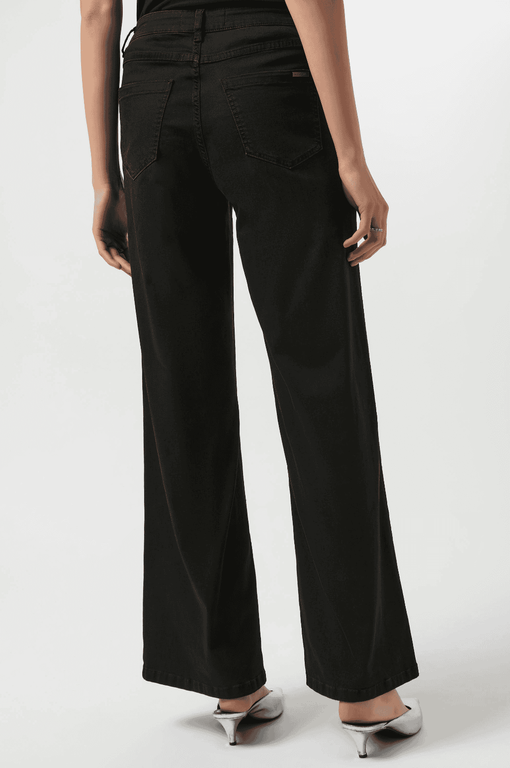 Black Wide-Leg Stretch Jeans - Image 3