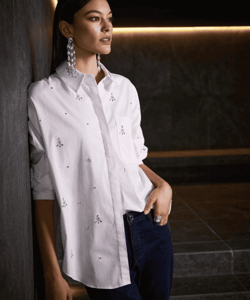 Rhinestone Stretch Shirt