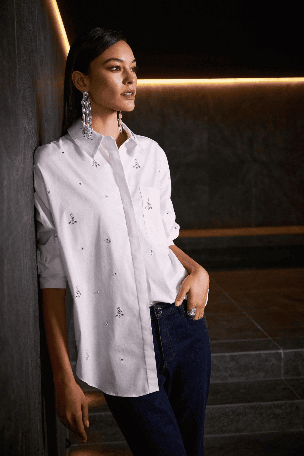 Rhinestone Stretch Shirt